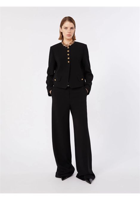 Max Mara Studio Women's MSTPANIERE Black Technical Cady Boxy Crewneck Jacket Max Mara Studio |  | 2626046025600001